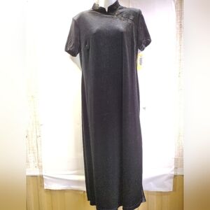 Coco Bianco Vintage 90's Women's Misses Long Straight Velvet Dress Size 14